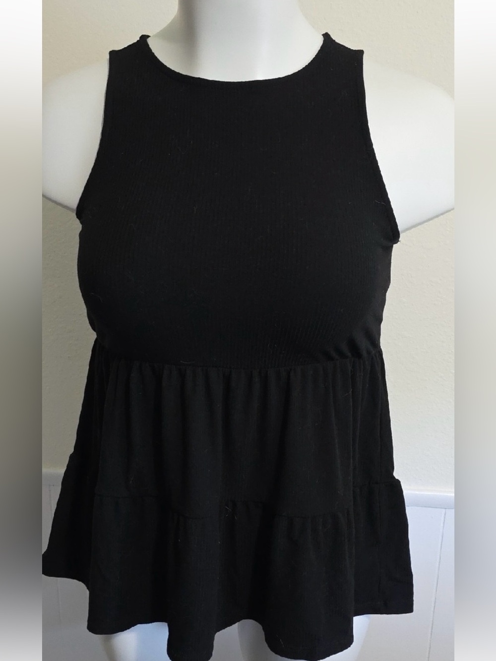 Torrid Super Soft High-Neck Black Babydoll Tank Top 3X NWT